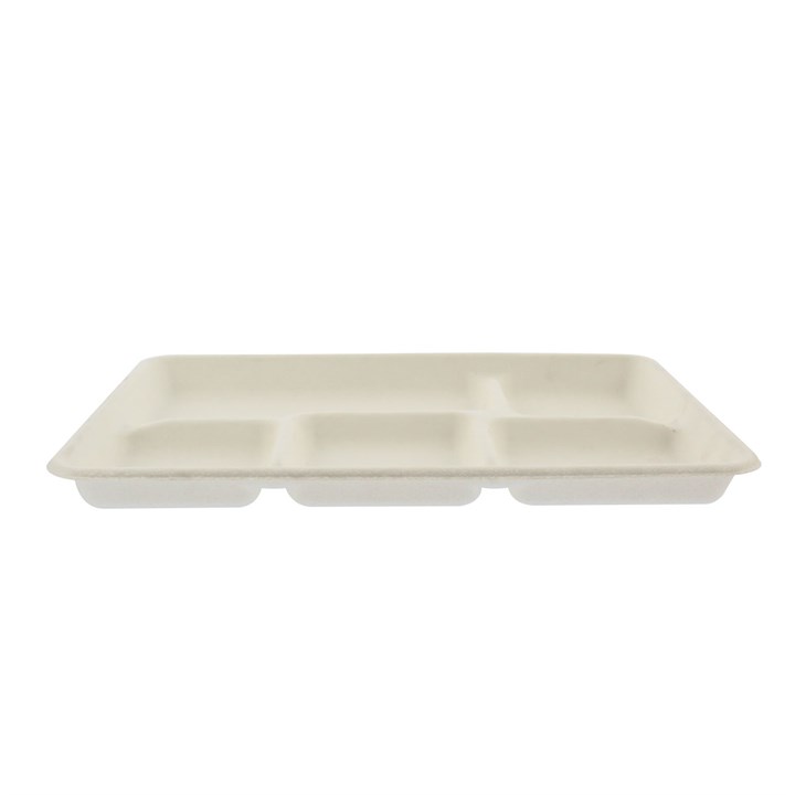 Leafware Bagasse Rectangular White Plate